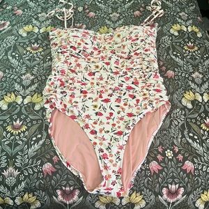 J.Crew Ruched Floral One Piece Swimsuit